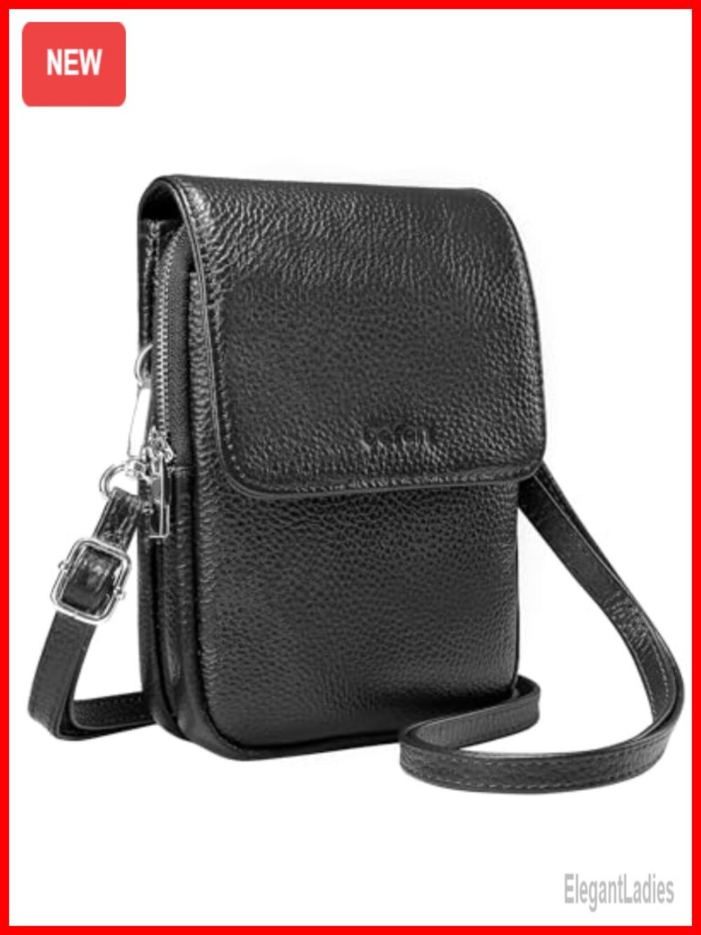 Genuine Leather Crossbody Bag RFID Blocking Wallet Adjustable Strap Women's